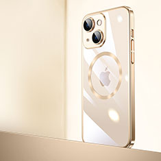 Cover Crystal Trasparente Rigida Cover con Mag-Safe Magnetic QC2 per Apple iPhone 15 Plus Oro