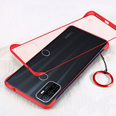 Cover Crystal Trasparente Rigida Cover H01 per Oppo A53s Rosso