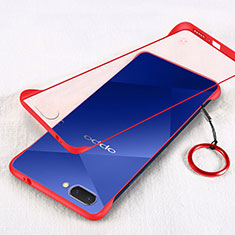 Cover Crystal Trasparente Rigida Cover H01 per Oppo AX5 Rosso