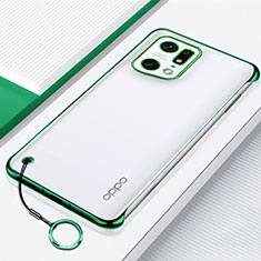 Cover Crystal Trasparente Rigida Cover H01 per Oppo Find X5 5G Verde