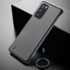 Cover Crystal Trasparente Rigida Cover H01 per Oppo Reno6 Pro 5G India Nero