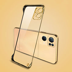 Cover Crystal Trasparente Rigida Cover H01 per Oppo Reno7 Pro 5G Oro