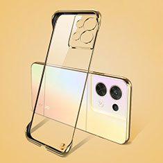 Cover Crystal Trasparente Rigida Cover H01 per Oppo Reno8 Pro 5G Oro