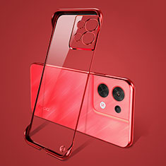 Cover Crystal Trasparente Rigida Cover H01 per Oppo Reno8 Pro 5G Rosso