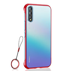 Cover Crystal Trasparente Rigida Cover H02 per Huawei Enjoy 10S Rosso