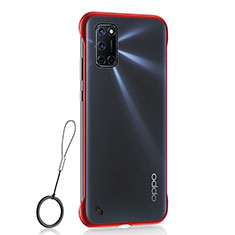 Cover Crystal Trasparente Rigida Cover H02 per Oppo A72 Rosso