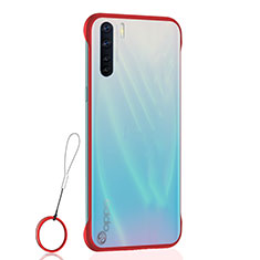 Cover Crystal Trasparente Rigida Cover H02 per Oppo A91 Rosso