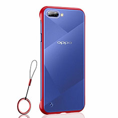 Cover Crystal Trasparente Rigida Cover H02 per Oppo AX5 Rosso