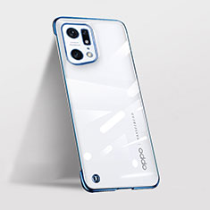 Cover Crystal Trasparente Rigida Cover H02 per Oppo Find X5 Pro 5G Blu