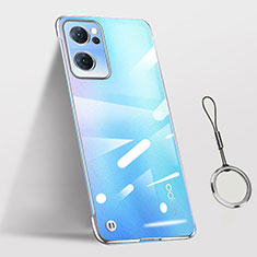 Cover Crystal Trasparente Rigida Cover H02 per Oppo Reno7 SE 5G Argento