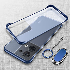 Cover Crystal Trasparente Rigida Cover H02 per Oppo Reno8 Pro+ Plus 5G Blu