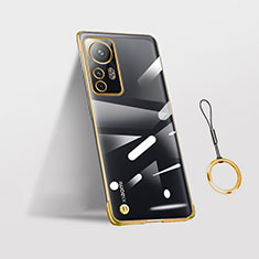 Cover Crystal Trasparente Rigida Cover H02 per Xiaomi Mi 12 Pro 5G Oro