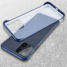 Cover Crystal Trasparente Rigida Cover H03 per Oppo Find X3 5G Blu