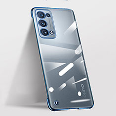 Cover Crystal Trasparente Rigida Cover H03 per Oppo Reno6 Pro 5G Blu