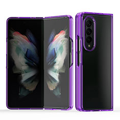 Cover Crystal Trasparente Rigida Cover H03 per Samsung Galaxy Z Fold3 5G Viola