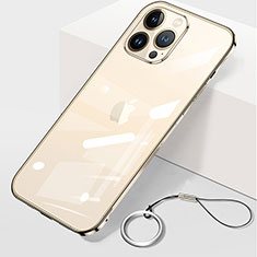 Cover Crystal Trasparente Rigida Cover H09 per Apple iPhone 15 Pro Max Oro