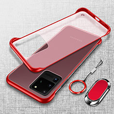 Cover Crystal Trasparente Rigida Cover JS1 per Samsung Galaxy S20 Ultra 5G Rosso
