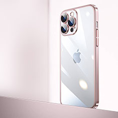 Cover Crystal Trasparente Rigida Cover QC2 per Apple iPhone 15 Pro Oro Rosa