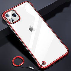 Cover Crystal Trasparente Rigida Cover S01 per Apple iPhone 11 Pro Max Rosso