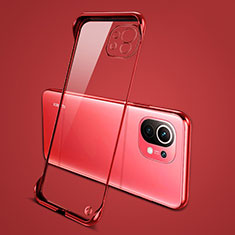 Cover Crystal Trasparente Rigida Cover S01 per Xiaomi Mi 11 Lite 5G NE Rosso