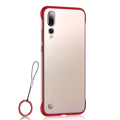 Cover Crystal Trasparente Rigida Cover S02 per Huawei P20 Pro Rosso