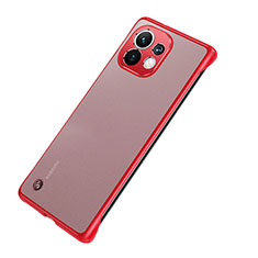 Cover Crystal Trasparente Rigida Cover S04 per Xiaomi Mi 11 Lite 5G NE Rosso