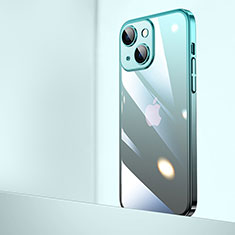 Cover Crystal Trasparente Rigida Cover Sfumato QC1 per Apple iPhone 14 Plus Blu