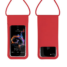 Cover Impermeabile Subacquea Universale W06 per Handy Zubehoer Mikrofon Fuer Smartphone Rosso
