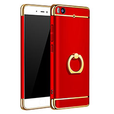 Cover Lusso Metallo Laterale e Plastica con Anello Supporto per Xiaomi Mi 5S 4G Rosso