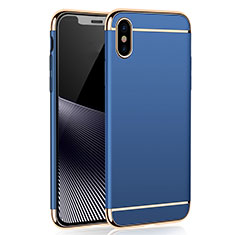 Cover Lusso Metallo Laterale e Plastica M01 per Apple iPhone Xs Max Blu