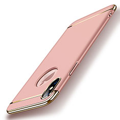 Cover Lusso Metallo Laterale e Plastica per Apple iPhone Xs Max Oro Rosa