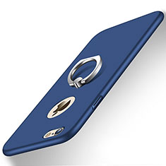 Cover Plastica Rigida Opaca con Anello Supporto per Apple iPhone 6 Blu