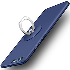 Cover Plastica Rigida Opaca con Anello Supporto per Huawei Honor 9 Blu