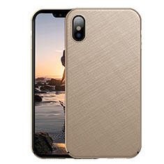 Cover Plastica Rigida Opaca Spigato per Apple iPhone Xs Oro