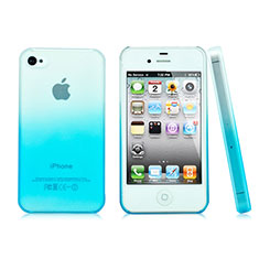 Cover Plastica Trasparente Rigida Sfumato per Apple iPhone 4S Cielo Blu