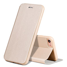 Cover Portafoglio In Pelle con Supporto L01 per Apple iPhone SE (2020) Oro
