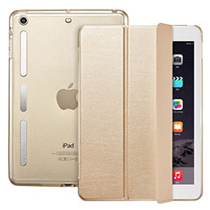 Cover Portafoglio In Pelle con Supporto L05 per Apple iPad Mini Oro