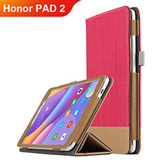 Cover Portafoglio In Pelle con Supporto L05 per Huawei Honor Pad 2 Rosso