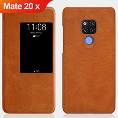 Cover Portafoglio In Pelle con Supporto per Huawei Mate 20 X Marrone