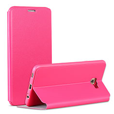 Cover Portafoglio In Pelle con Supporto per Samsung Galaxy C7 Pro C7010 Rosa Caldo