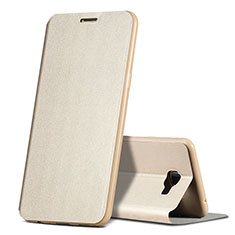 Cover Portafoglio In Pelle con Supporto per Samsung Galaxy C7 SM-C7000 Oro