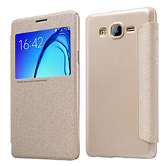 Cover Portafoglio In Pelle con Supporto per Samsung Galaxy On5 G550FY Oro