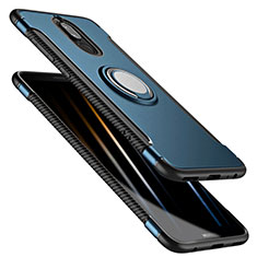 Cover Silicone e Plastica Opaca con Anello Supporto per Huawei Nova 2i Blu