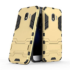 Cover Silicone e Plastica Opaca con Supporto per Samsung Galaxy Grand Prime Pro (2018) Oro