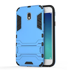 Cover Silicone e Plastica Opaca con Supporto per Samsung Galaxy J3 Pro (2017) Blu