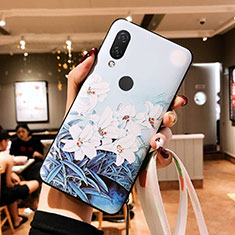 Cover Silicone Morbida Fiori per Huawei P20 Lite Bianco