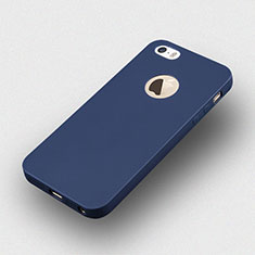 Cover Silicone Morbida Lucido con Foro per Apple iPhone 5 Blu