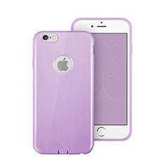 Cover Silicone Morbida Lucido con Foro per Apple iPhone 6 Viola