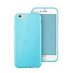 Cover Silicone Morbida Lucido per Apple iPhone 6 Plus Cielo Blu