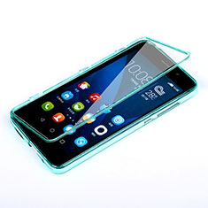 Cover Silicone Trasparente A Flip Morbida per Huawei Honor 4X Cielo Blu